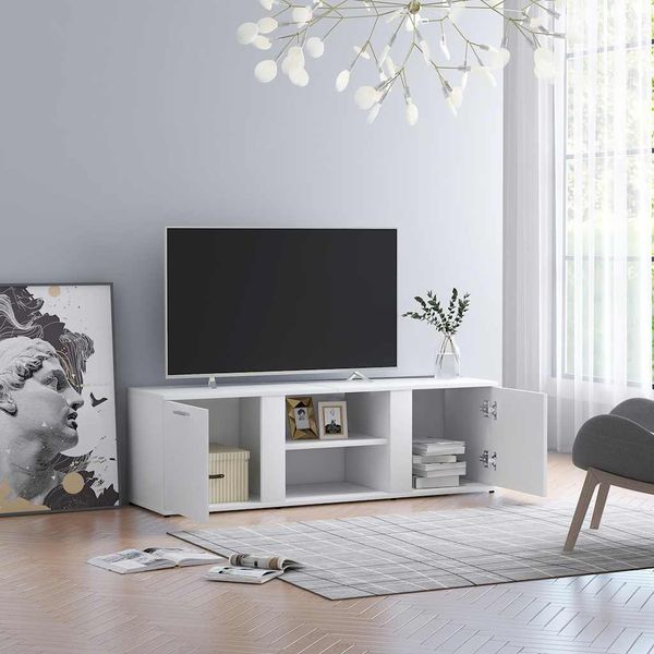 vidaXL TV skrinka, biela 120x34x37 cm, kompozitné drevo