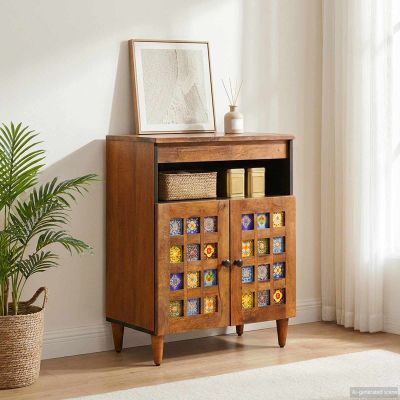 vidaXL Servírovacia skriňa Orech 60 x 33 x 75 cm Masívne mango drevo