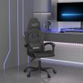 vidaXL Otočná herná stolička čierna umelá koža