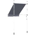 vidaXL Ručne zaťahovacia markíza, 150 cm, modro-biele pásiky