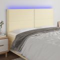 vidaXL Čelo postele krémové 160x5x118/128 cm umelá koža