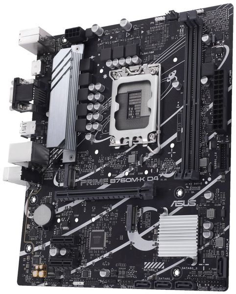 ASUS PRIME B760M-K D4/LGA 1700/mATX Základní deska, Intel B760, LGA1700, 2x DDR4 DIMM (max. 64GB), 2x M.2, HDMI, VGA, mATX