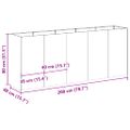 VidaXL kvetináč Olive Green 200x40x80 cm Oceľ valcovaná za studena