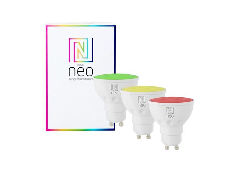 Smart LED žiarovka GU10 6W RGB + CCT IMMAX NEO 07724C WiFi Tuya sada 3ks