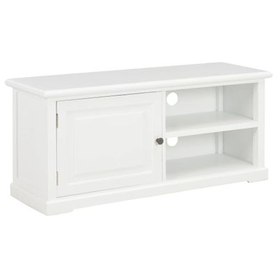 vidaXL TV stolík biely 90x30x40 cm drevený