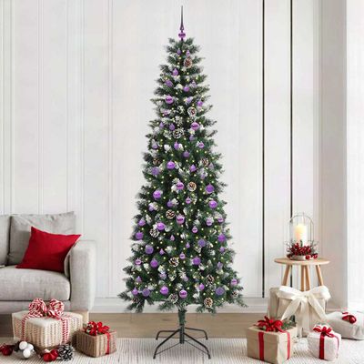 vidaXL Umelý vianočný stromček Zelená 240 cm PVC, plast a oceľ