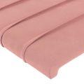 vidaXL Čelo postele s LED ružové 160x5x118/128 cm zamat