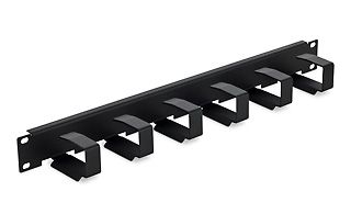 19'' vyväzovací panel 1U 6x háčik 70x27mm sivý kov