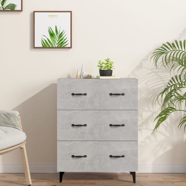 vidaXL Komoda betónovo sivá 69,5x34x90 cm kompozitné drevo