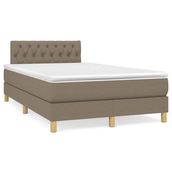 vidaXL Boxspring posteľ s matracom a LED sivohnedá 120x190 cm látka