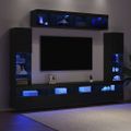 vidaXL Zostava TV skriniek 6 ks Čierny dub Kompozitné drevo