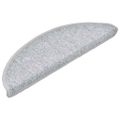 vidaXL Schodové rohože 20 ks 56x17x3 cm svetlosivé polkruhové