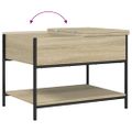 vidaXL Konferenčný stolík dub sonoma 70x50x50 cm kompozit. drevo a kov