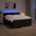 vidaXL Posteľ s boxspringom a matracom a LED Čierna 200 x 200 cm Látka
