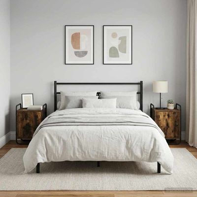 vidaXL Nočný stolík 2 ks Dymový dub 35 x 36,5 x 50 cm Kompozitné drevo