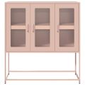 vidaXL Komoda ružová 100,5x39x107 cm oceľ valcovaná za studena