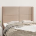 vidaXL Čelo postele so záhybmi kapučínové 147x16x118/128 cm umelá koža