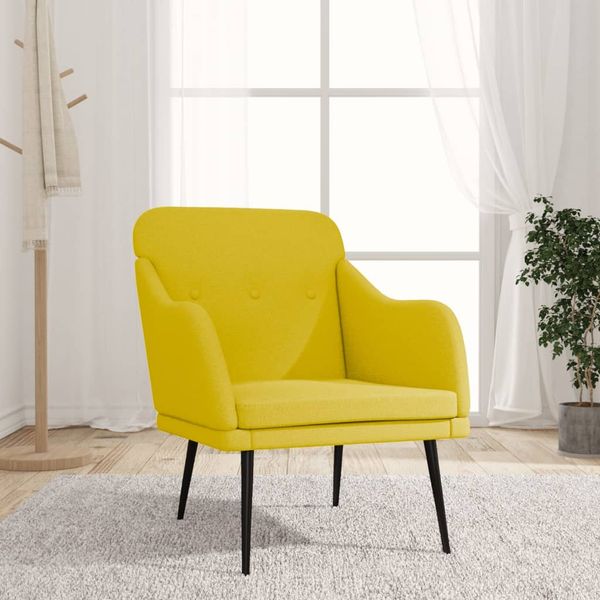 VidaXL Kreslo bledožlté 63x76x80 cm látka