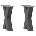 vidaXL Nohy konferenčného stolíka v tvare X, 2 ks, antracitové, 38 x (42-43) cm, oceľ
