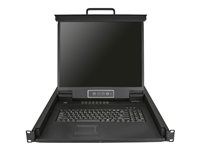19in. LCD KVM Console (RKCONS1916K) - KVM konzola s prepínačom KVM - 16 portov - PS/2, USB - US - 19" - pripevniteľný na regál - 1280 x 1024 - 250 cd/m² - 1000:1 - VGA - čierna - 1U