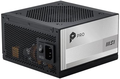 MSI zdroj PRO A850PL PCIE5/ 850W/ ATX3.1/ akt. PFC/ 7 rokov celk. záruka/ 120mm fan/ modulárna kabeláž/ 80PLUS Platinum Zdroj, 850 W, 80 PLUS Platinum, plne modulárny, PCI-E 5.1 16pin 600 W, ATX 3.1, 120mm ventilátor, aktívne PFC, čierny