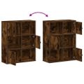 vidaXL Knižnica dymový dub 60x24x76,5 cm kompozitné drevo