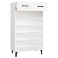 vidaXL Botník biely 60x35x105 cm spracované drevo