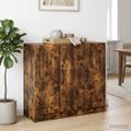 vidaXL Servírovacia skriňa Dymový dub 89 x 34,5 x 77 cm