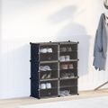 vidaXL Úložný kockovaný organizér s 6 kockami a dverami priehľadný PP