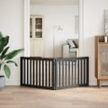 vidaXL Brána pre psa skladacia 2 panely čierna 160 cm topoľové drevo