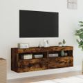 vidaXL TV nástenné skrinky s LED svetlami 2 ks dymový dub 60x30x40 cm