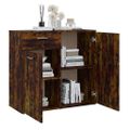 vidaXL Komoda údený dub 80x36x75 cm spracované drevo