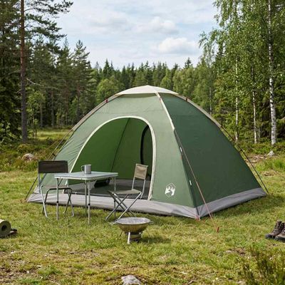 vidaXL Kempingový stan 6-miestny Zelená 185T polyester s PU náterom