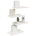 vidaXL Závesná polica 4 ks Biely 40 x 18 x 2,5 cm Oceľ