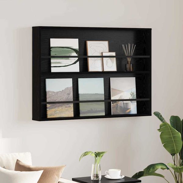 vidaXL Regál na časopisy Čierny dub 100 x 12 x 70 cm Kompozitné drevo
