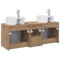 vidaXL Set kabinetov do kúpeľne 3 ks Dub artisan 49,5 x 44,5 x 65 cm