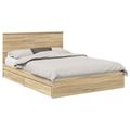 vidaXL Úložná posteľ Sonoma dub 140 x 190 cm Kompozitné drevo