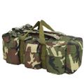 vidaXL Športová taška 3 v 1, army štýl 45 l, maskáčová