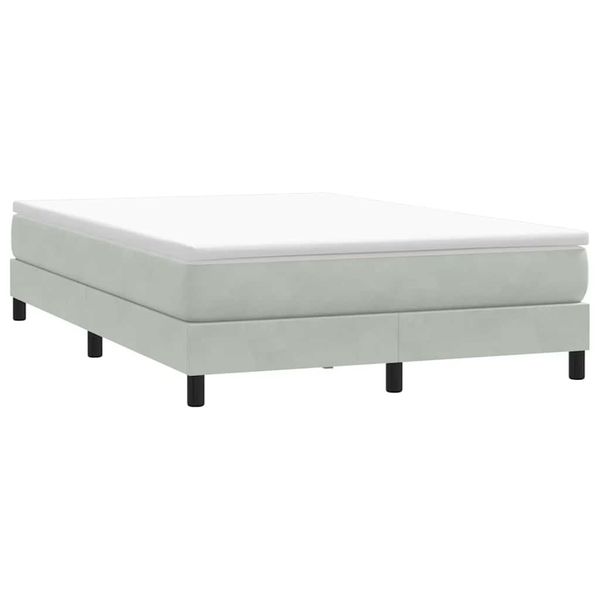 vidaXL Posteľný rám boxsping bez matracom bledosivý 140x210 cm zamat