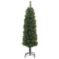 vidaXL Úzky umelý vianočný stromček so stojanom, zelený 120 cm, PVC