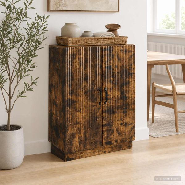 vidaXL Servírovacia skriňa Dymový dub 66 x 34,5 x 87 cm