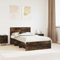 vidaXL Rám postele Dymová dub 137 x 203 cm Kompozitné drevo