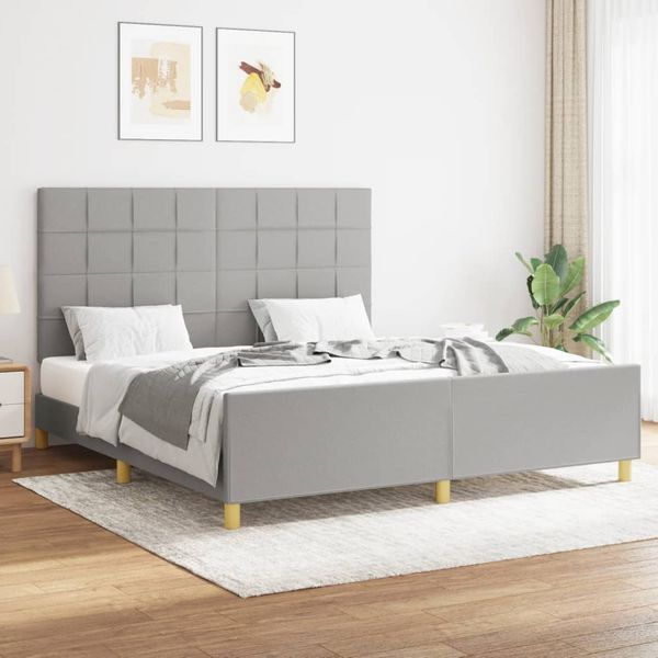 vidaXL Posteľ bez matraca svetlosivá 160x200 cm látka