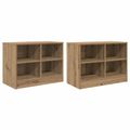 vidaXL Skriňa pod posteľ s poličkou 2 ks Dub artisan 66 x 33 x 48 cm