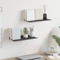 vidaXL Závesná polica 2 ks Čierny 40 x 17,5 x 2,5 cm Oceľ
