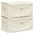 vidaXL Úložné boxy 2 ks látkové 50x30x25 cm krémové