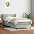 vidaXL Posteľný rám boxsping s matracom bledosivý 90x220 cm zamat
