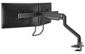 Neomounts DS75S-950BL2/Držák displeje/na stůl/17-27"/svorka+průch./VESA 100X100/nosn.2x8kg/plyn.píst/2 dis Držák, VESA, stolní, pro 2 ploché monitory, úhloprícka 17"–27", náklon 120°, otácení 180°, rotace 360°, nosnost 2×8kg, cerný