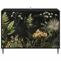 vidaXL Servírovacia skriňa RHENEN Čierny dub 102 x 33 x 76 cm