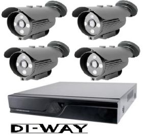 Zvýhodnený set: DI-WAY HDCVI 4+1 kamerový systém 720P, 3.6mm kamerový systém cctv hd-cvi